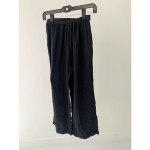 Na Nin Womens Cotton Elastic Waist Straight Leg Pull-On Lounge Pants Black XS